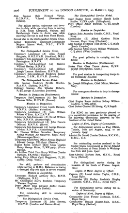 1506 Supplement to the London Gazette, 20 March, 1945