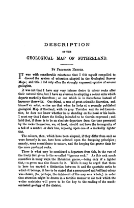 Description Geological Map of Sutherland