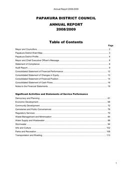 Papakura District Council Annual Report 2008/2009