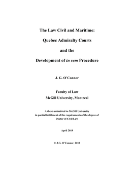 The Law Civil and Maritime