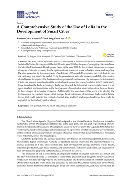 A Comprehensive Study of the Use of Lora in the Development of Smart Cities