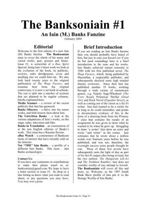 Iain Banks Fanzine (M) Banks Fanzine