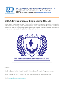 M.M.A Environmental Engineering Co.,Ltd