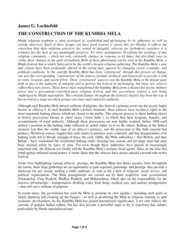 James G. Lochtefeld the CONSTRUCTION of THE