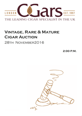 Vintage, Rare & Mature Cigar Auction