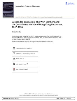 Suspended Animation: the Wan Brothers and the (In)Animate Mainland-Hong Kong Encounter, 1947–1956