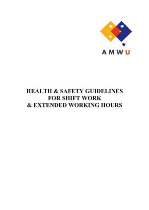Health & Safety Guidelines for Shift Work & Extended