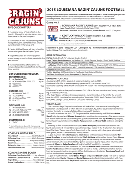 2015 Louisiana Ragin' Cajuns Football