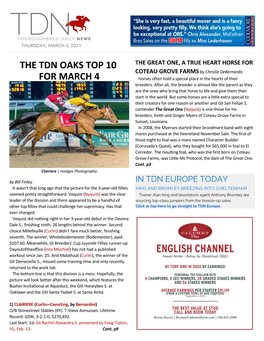 The Tdn Oaks Top 10 for March 4