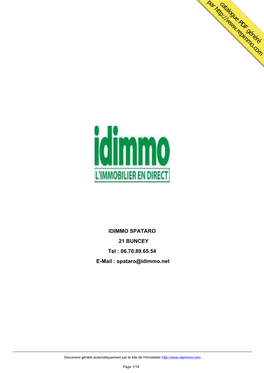Catalogue Immobilier IDIMMO SPATARO BUNCEY