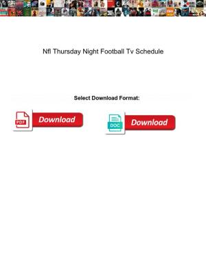 Nfl Thursday Night Football Tv Schedule