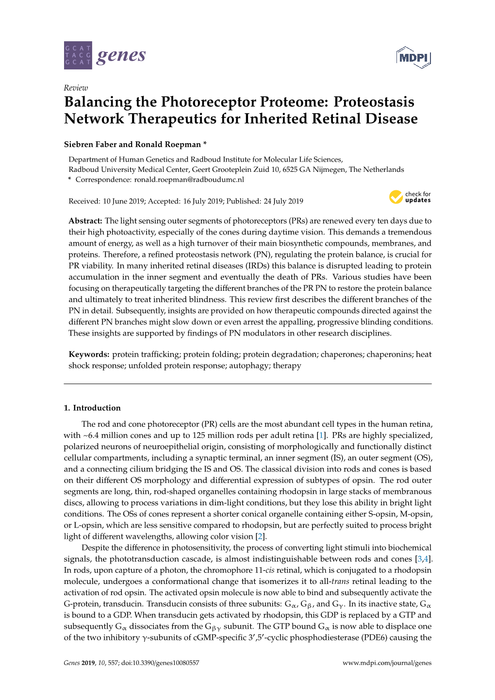 Balancing the Photoreceptor Proteome: Proteostasis Network Therapeutics for Inherited Retinal Disease