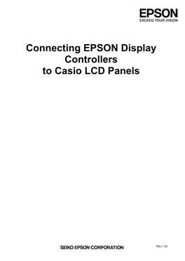 Connecting EPSON Display Controllers to Casio LCD Panels