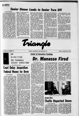 Dr. Manasse Fired by Anita Brando!Ini There Has Been Speculation That Who Know Nothing About the Project ASSOC DIRECTOR Dr
