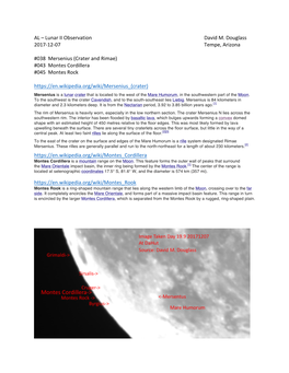 AL – Lunar II Observation David M. Douglass 2017-12-07 Tempe, Arizona