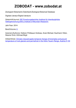 Climatic-Induced Spatio-Temporal Change of Kinematics and Ground