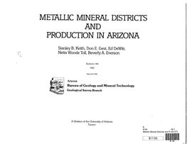 Metallic Mineral Districts and Production in Arizona