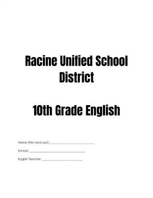 Racine Unified School District 10Th Grade English