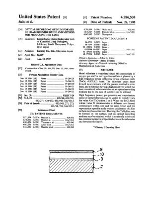 United States Patent [191 [11] Patent Number: 4,786,538 Saito Et Al