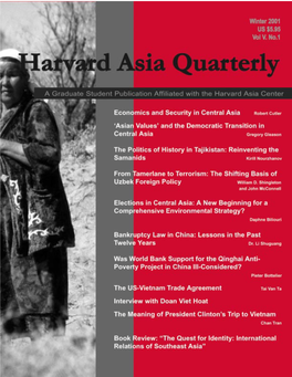 Harvard Asia Quarterly Winter 2001 1 HAQ CONTENTS