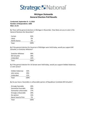 Michigan Statewide General Election Poll Results