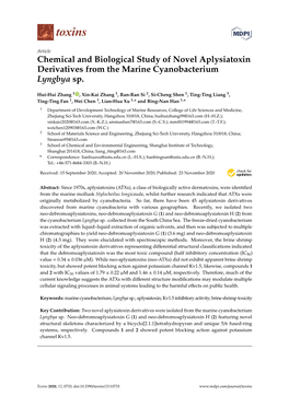 Chemical and Biological Study of Novel Aplysiatoxin Derivatives from the Marine Cyanobacterium Lyngbya Sp