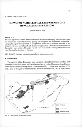 Impact of Agricultural Land Use on Some Hungarian Karst Regions