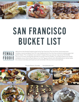 Welcome to the Female Foodie Bucket List for San Francisco! This List Of