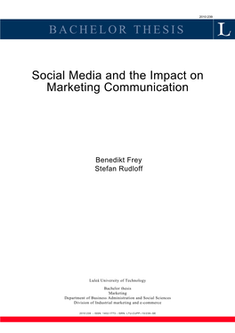 Social Media and the Impact on Marketing Communication