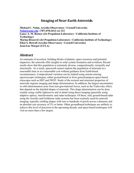 Imaging of Near-Earth Asteroids