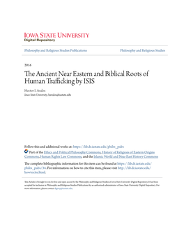The Ancient Near Eastern and Biblical Roots of Human Trafficking by ISIS Hector I