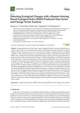 RSEI) Produced Time Series and Change Vector Analysis