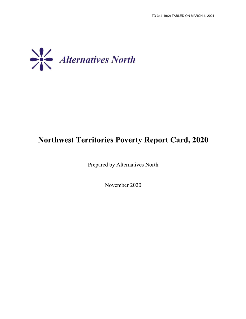 Northwest Territories Poverty Report Card, 2020