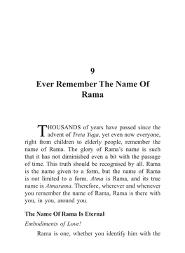 9 Ever Remember the Name of Rama
