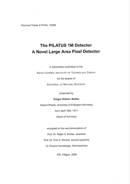 The PILATUS 1M Detector a Novel Large Area Pixel Detector