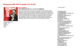 Emissione 407 (CD in Uscita Il 21.10.13)