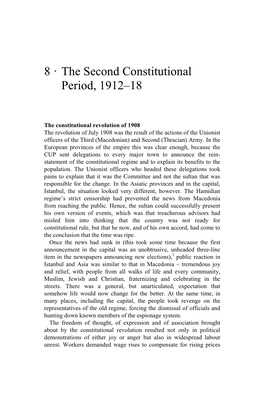 The Second Constitutional Period, 1912–18