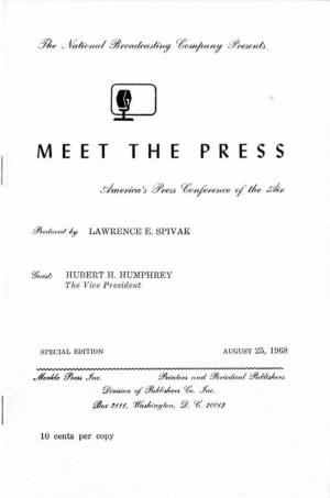Meet the Press, NBC, August 25, 1968
