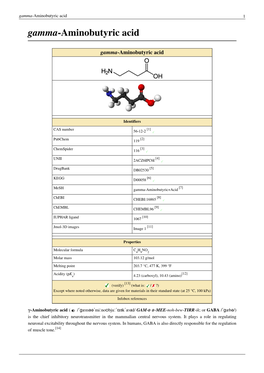 Gamma-Aminobutyric Acid 1 Gamma-Aminobutyric Acid
