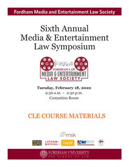 Sixth Annual Media && Entertainment Law Symposium