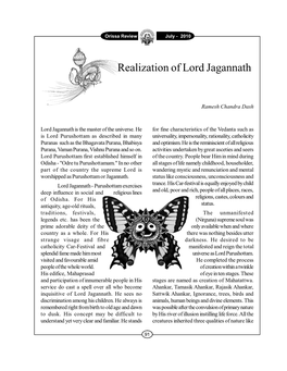 Realization of Lord Jagannath