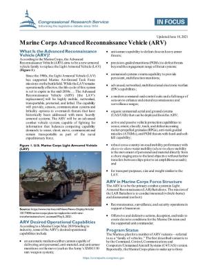 Marine Corps Advanced Reconnaissance Vehicle (ARV)