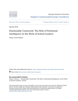 The Role of Emotional Intelligence in the Work of School Leaders
