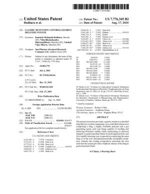 (12) United States Patent (10) Patent No.: US 7,776,345 B2 Dudhara Et Al