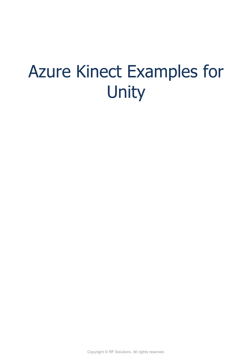 Azure Kinect Examples for Unity