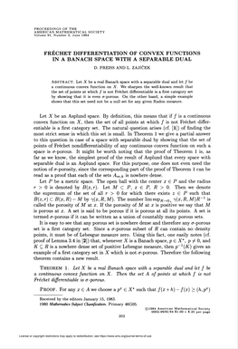 Fréchet Differentiation of Convex Functions in a Banach Space with a Separable Dual D