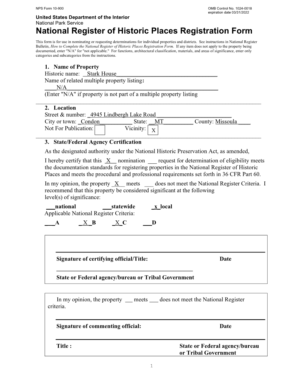 National Register of Historic Places Registration Form