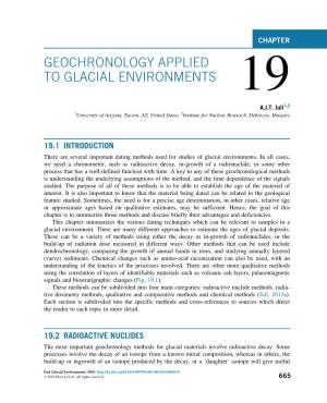 Chapter 19. Geochronology Applied to Glacial Environments