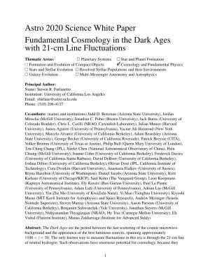 Fundamental Cosmology in the Dark Ages with 21-Cm Line Fluctuations