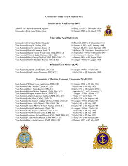 Commanders of the Royal Canadian Navy Director of the Naval Service